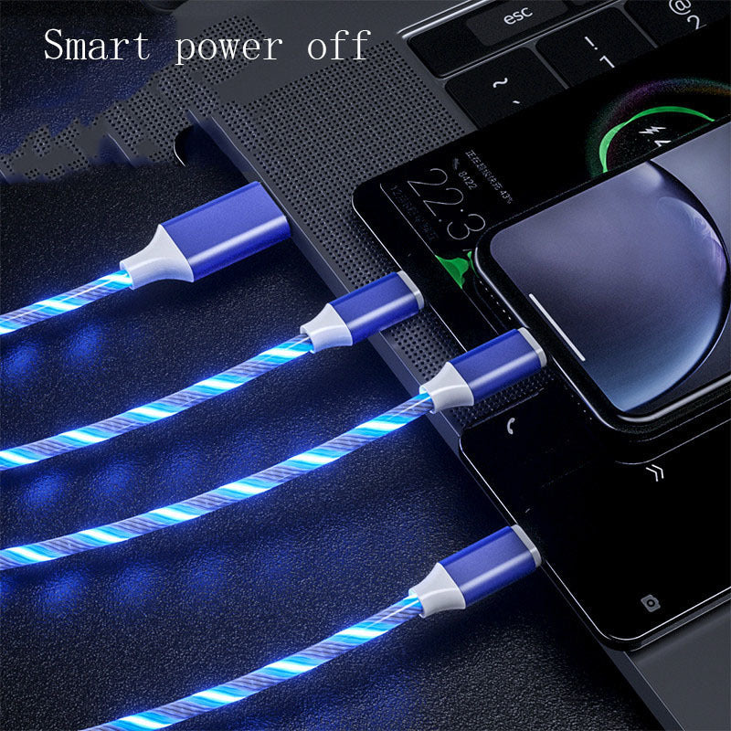 3-in-1 LED Flowing Light USB-C / Micro USB Charging Cable