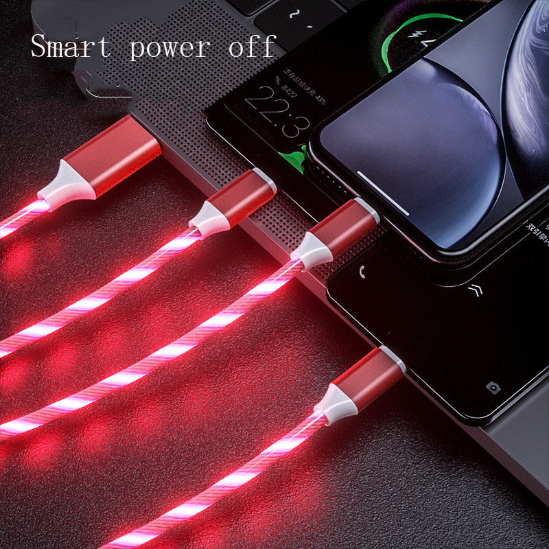 3-in-1 LED Flowing Light USB-C / Micro USB Charging Cable