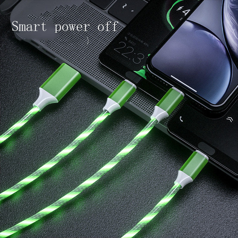 3-in-1 LED Flowing Light USB-C / Micro USB Charging Cable