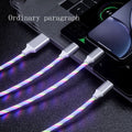 3-in-1 LED Flowing Light USB-C / Micro USB Charging Cable