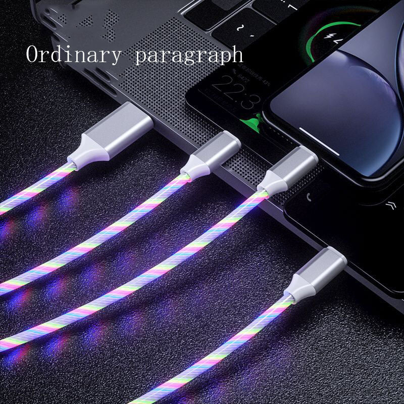 3-in-1 LED Flowing Light USB-C / Micro USB Charging Cable