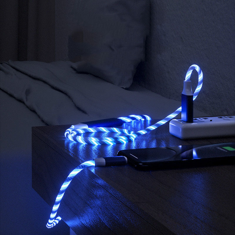 3-in-1 LED Flowing Light USB-C / Micro USB Charging Cable