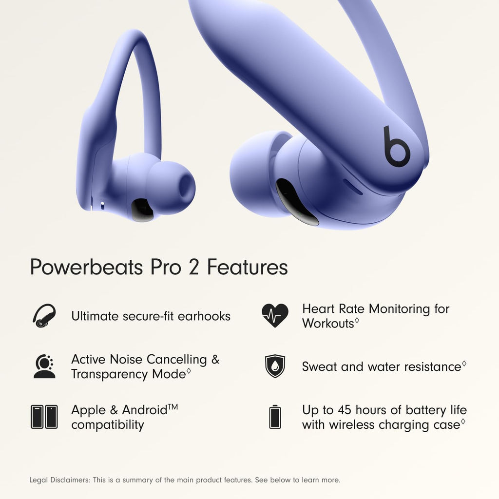 Beats Powerbeats Pro 2 - Wireless Noise Cancelling Workout Earbuds with Secure- Fit Earhooks, Up to 45-Hour Battery with Charging Case, Sweat & Water Resistant, Heart Rate Monitoring - Electric Orange