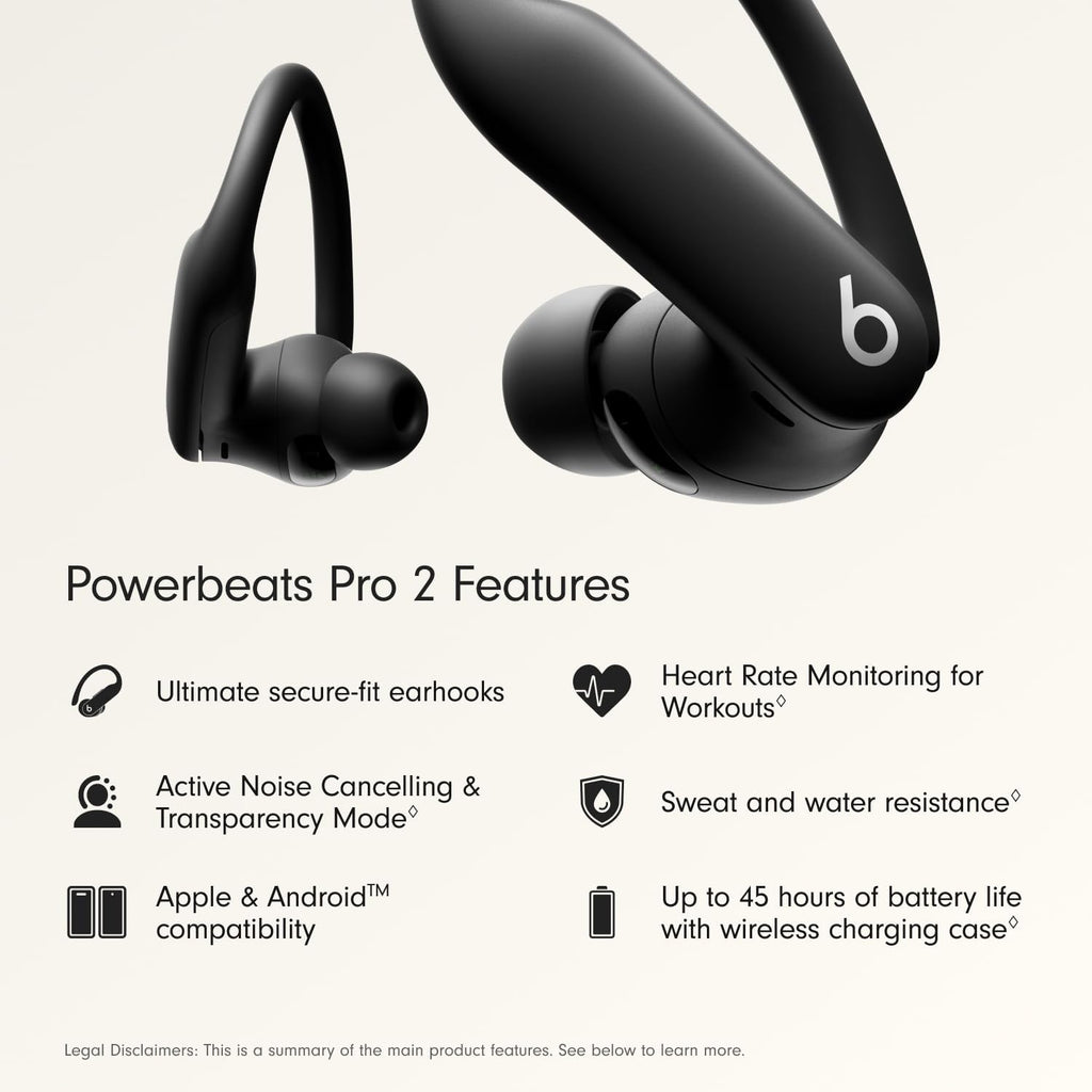 Beats Powerbeats Pro 2 - Wireless Noise Cancelling Workout Earbuds with Secure- Fit Earhooks, Up to 45-Hour Battery with Charging Case, Sweat & Water Resistant, Heart Rate Monitoring - Electric Orange