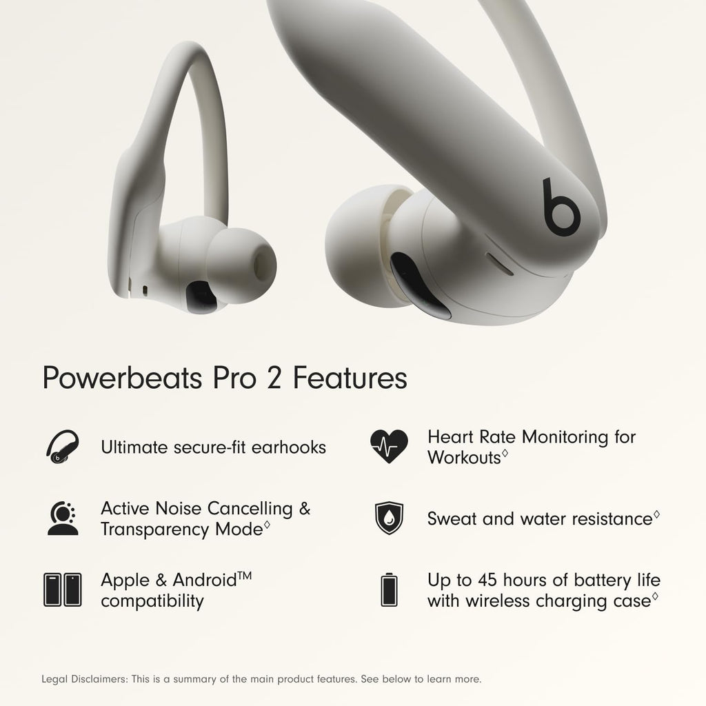 Beats Powerbeats Pro 2 - Wireless Noise Cancelling Workout Earbuds with Secure- Fit Earhooks, Up to 45-Hour Battery with Charging Case, Sweat & Water Resistant, Heart Rate Monitoring - Electric Orange