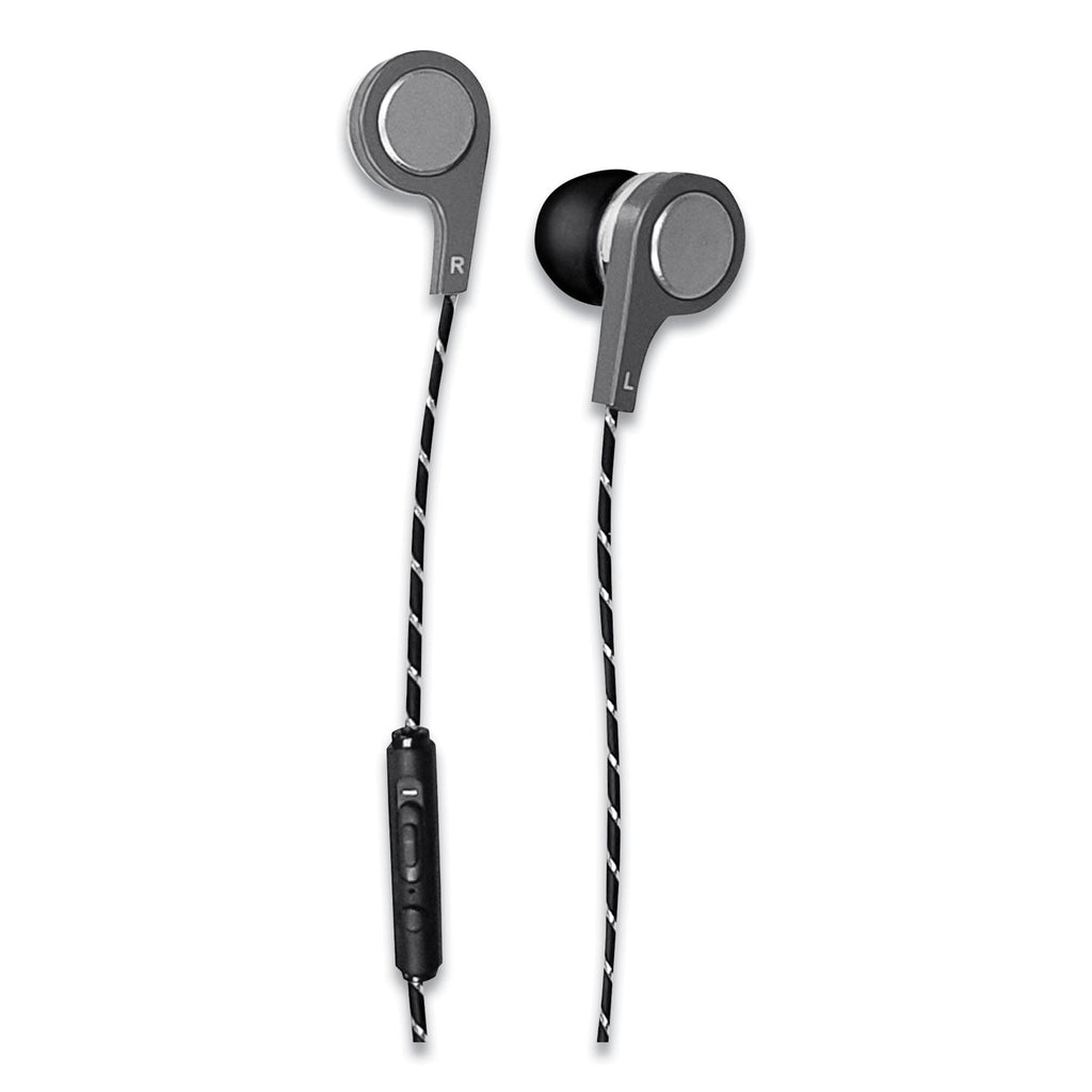 Maxell Bass 13 Metallic Earbuds with Microphone, 4 ft Cord, Silver