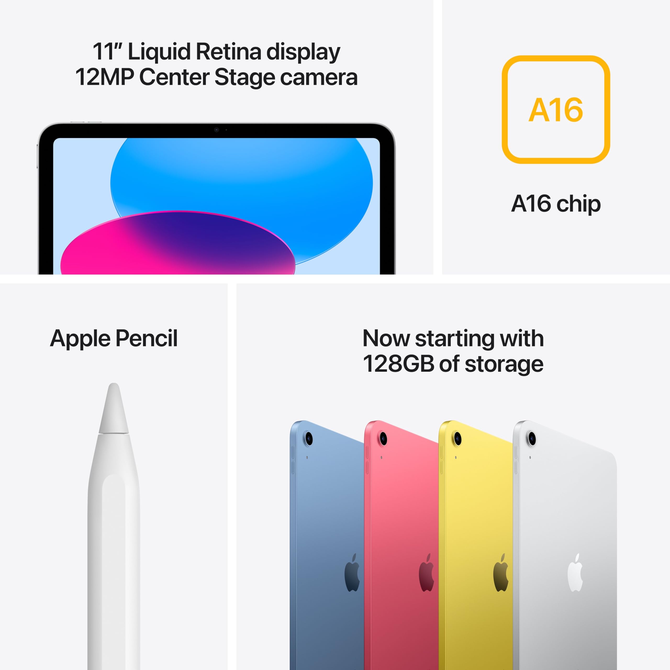 Apple iPad 11-inch (A16, 128GB, Wi-Fi 6) – Silver